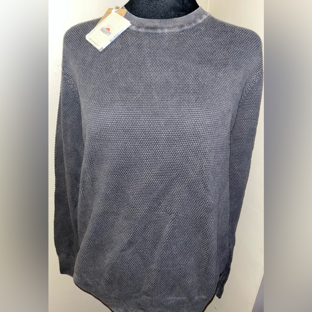 NWT Faherty Garment Dyed Natural Cotton Waffle Knit Shirt Size Med